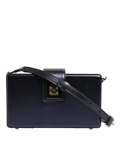 Dolce &amp; Gabbana Blue DG BOX Lambskin Leather Crossbody Strap Bag