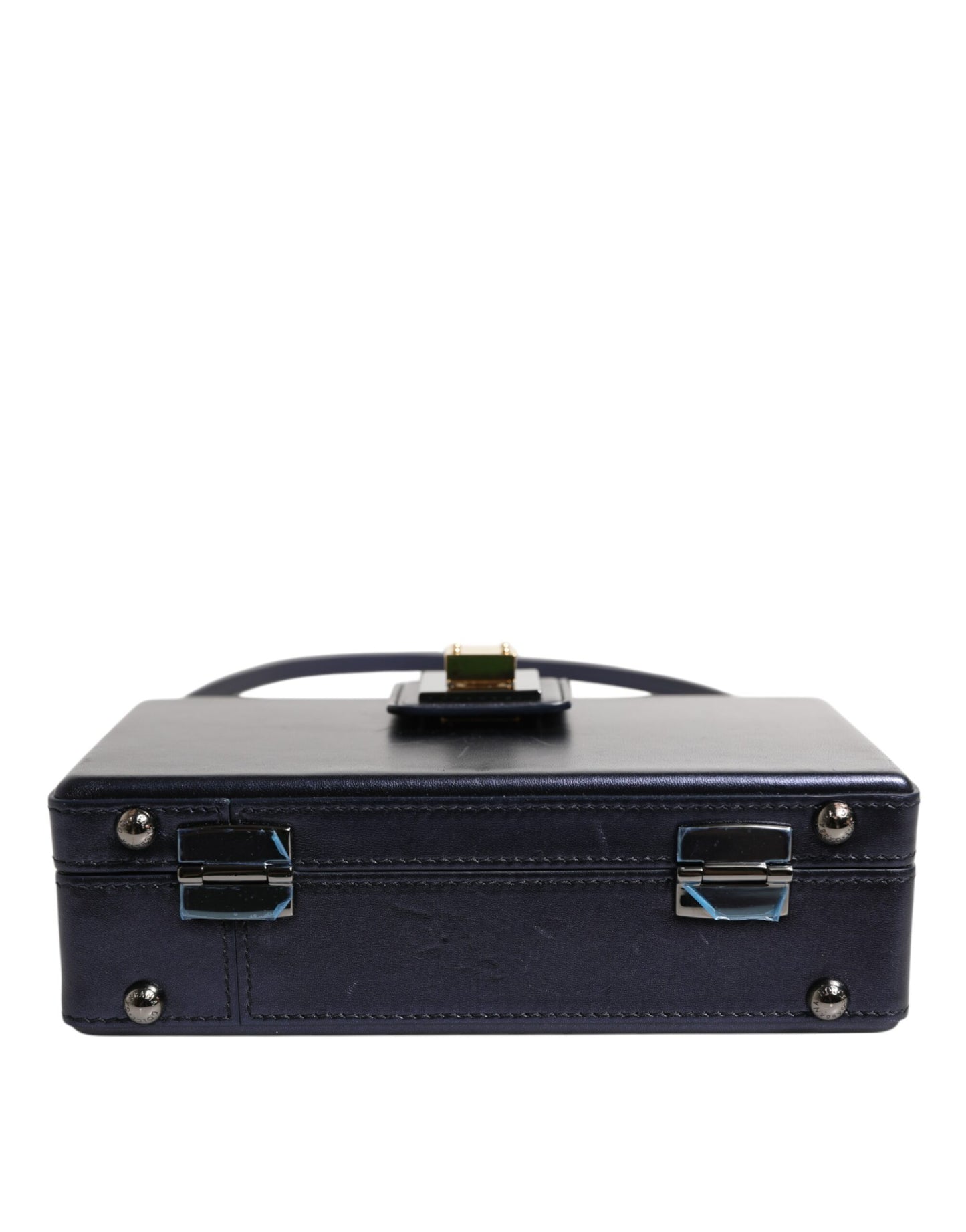 Dolce &amp; Gabbana Blue DG BOX Lambskin Leather Crossbody Strap Bag