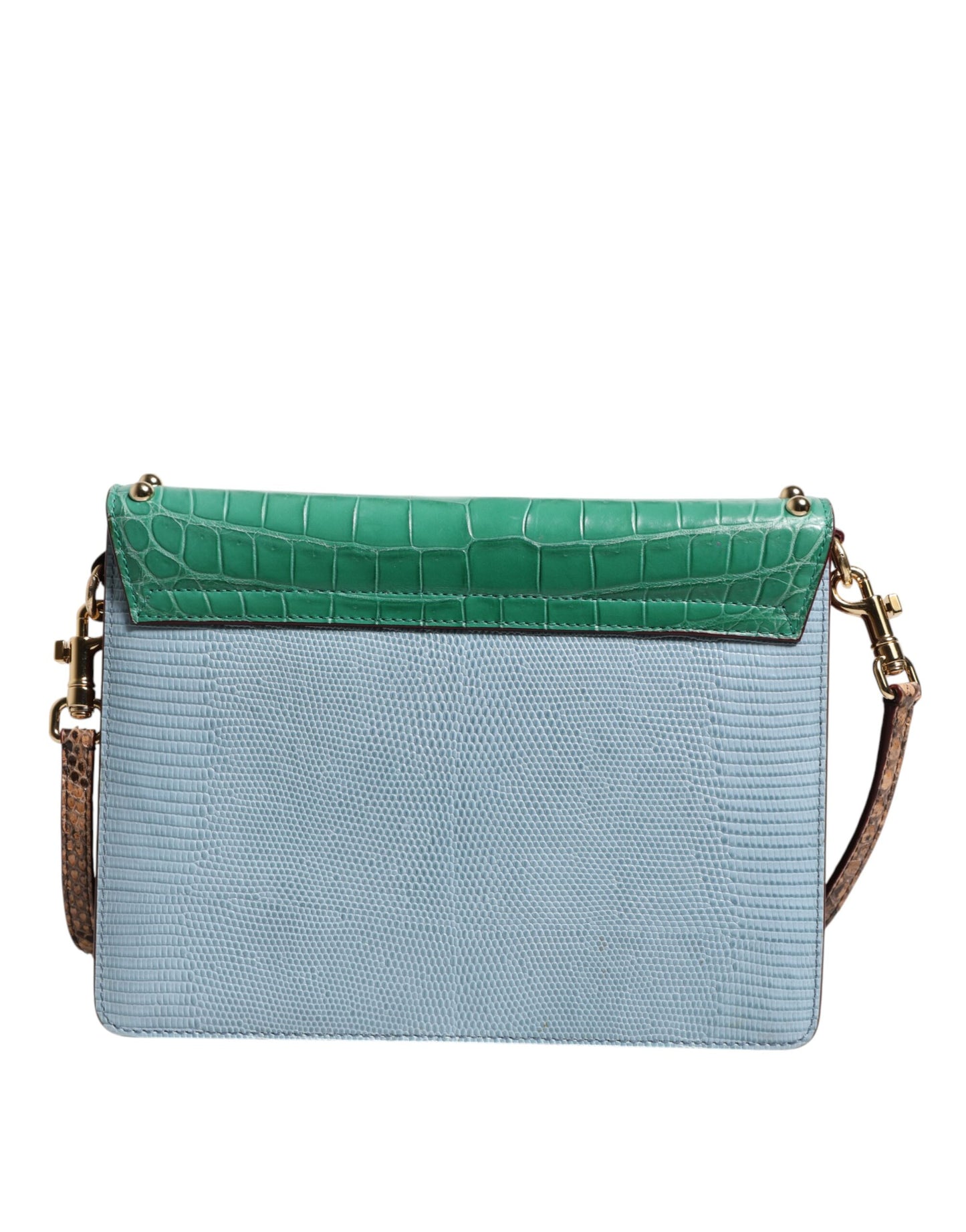 Dolce &amp; Gabbana Blue Green LUCIA Embellished Crossbody Bag