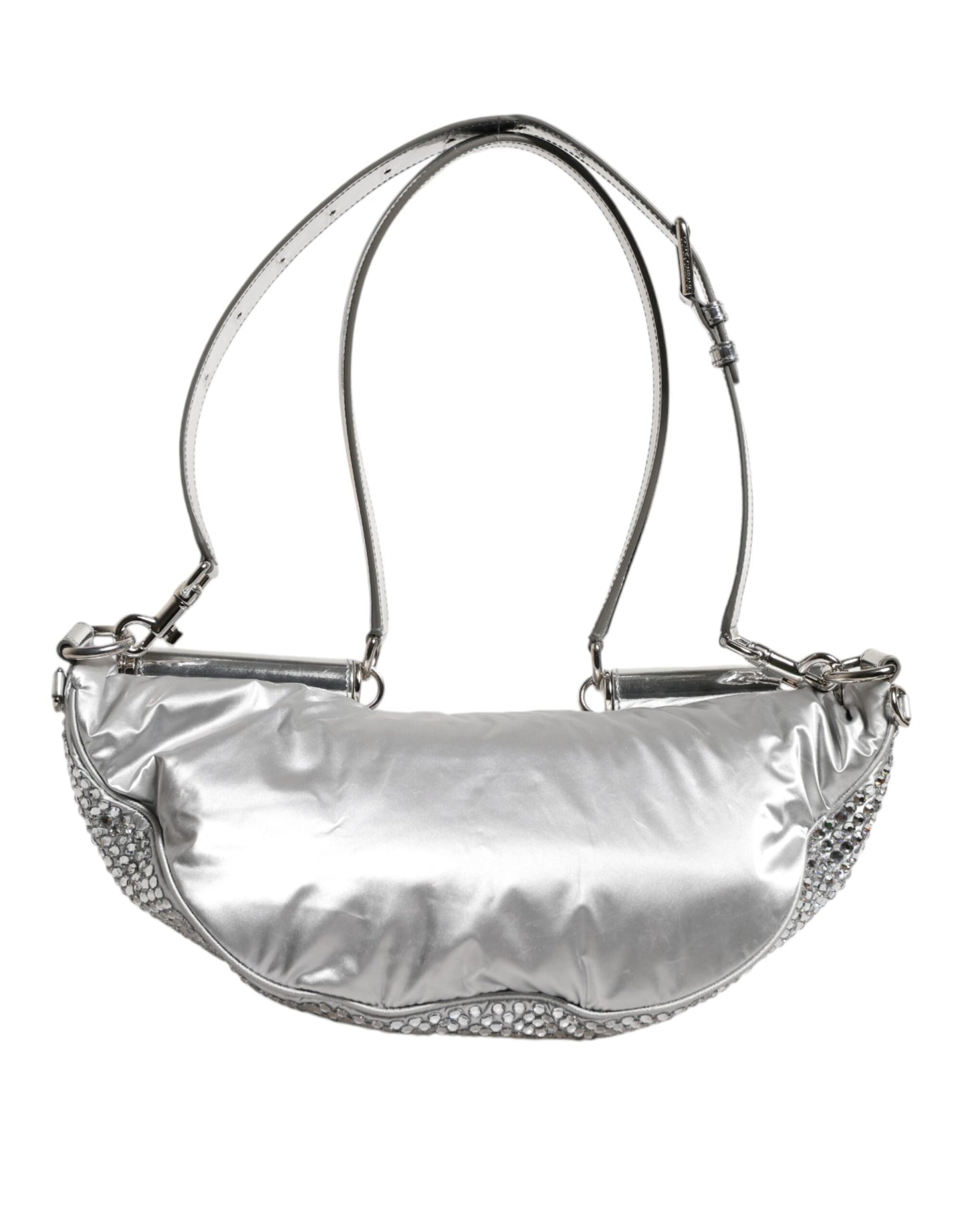 Dolce &amp; Gabbana Silver Crystal-Embellished Belt Strap Bag