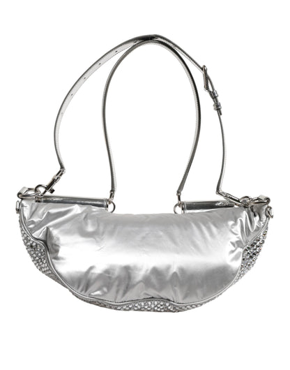 Dolce &amp; Gabbana Silver Crystal-Embellished Belt Strap Bag