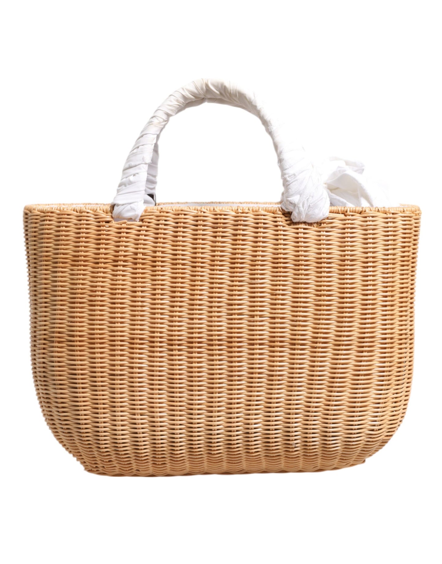 Dolce &amp; Gabbana Beige Fiber Vegetable Basket Handbag Tote Bag