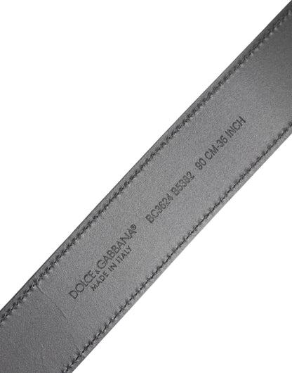 Dolce &amp; Gabbana Black Leather Classic Metal Logo Buckle Belt