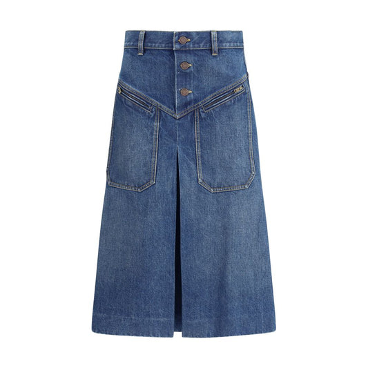Chloé Denim midi skirt
