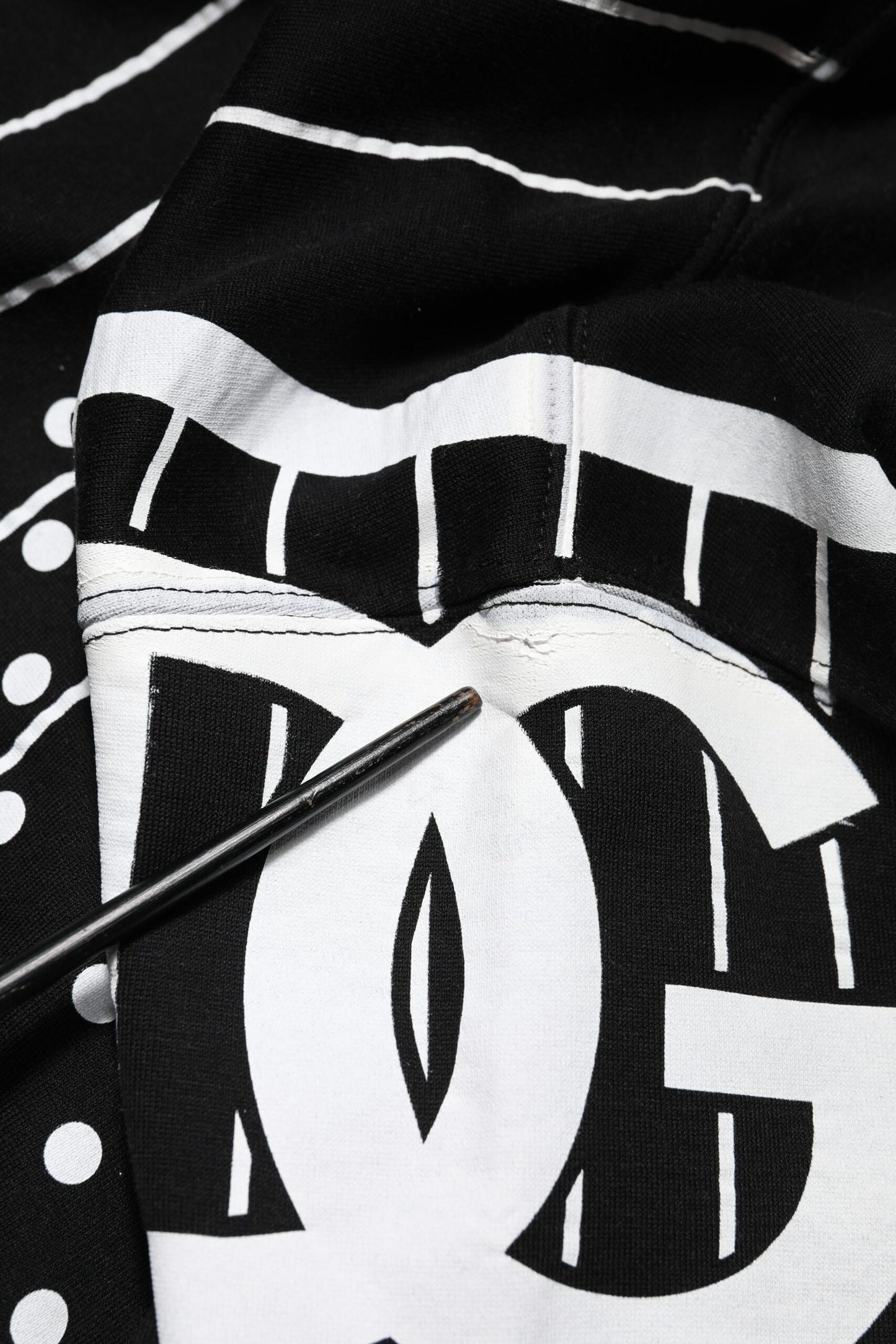 Dolce &amp; Gabbana Black Stripes Hooded Men Sweatshirt Sweater