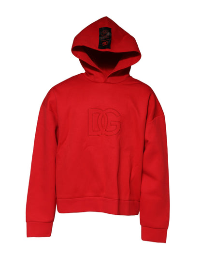 Dolce &amp; Gabbana Red DG Logo Hooded Men Sweatshirt Sweater