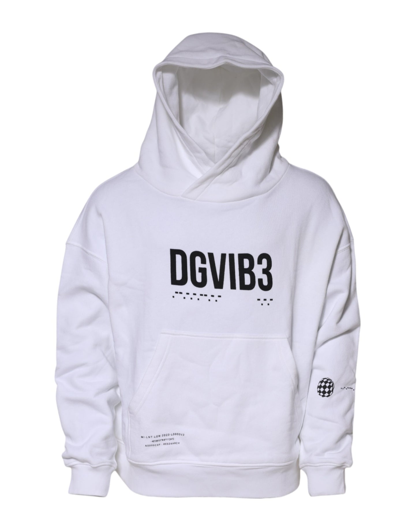 Dolce &amp; Gabbana White DG Vib3 Hooded Men Sweatshirt Sweater