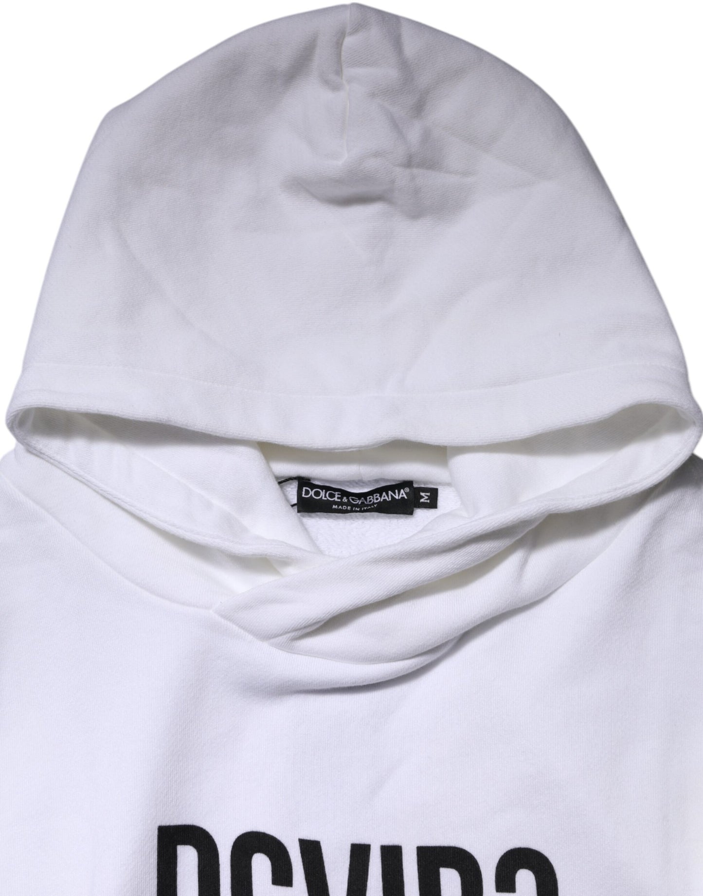 Dolce &amp; Gabbana White DG Vib3 Hooded Men Sweatshirt Sweater