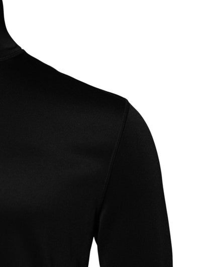 Dolce &amp; Gabbana Black Polyester Turtleneck Pullover Sweater