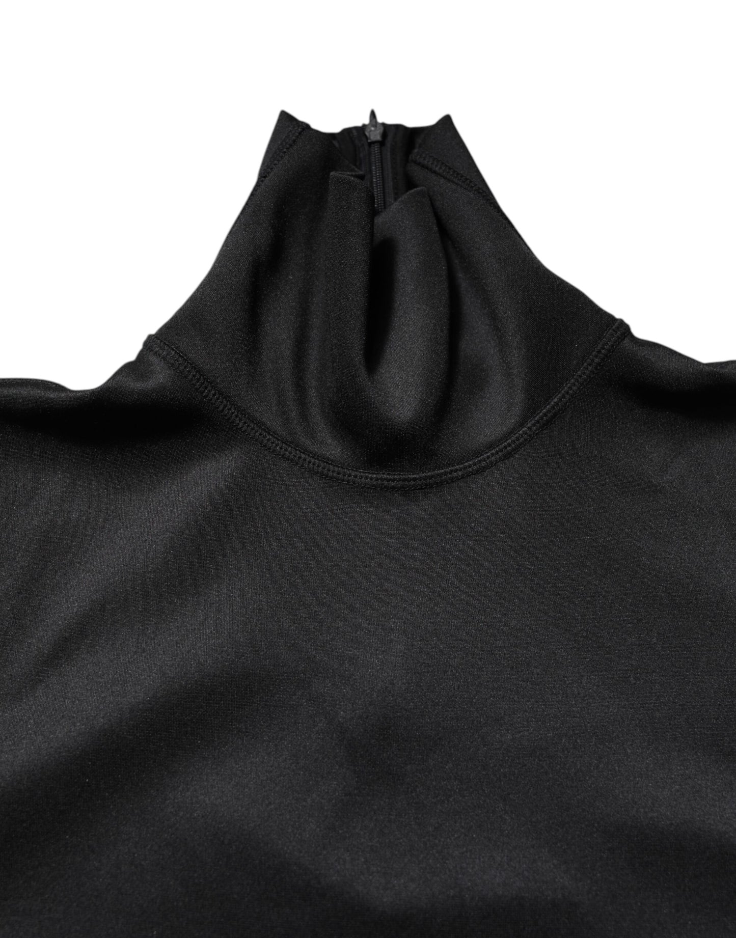 Dolce &amp; Gabbana Black Polyester Turtleneck Pullover Sweater