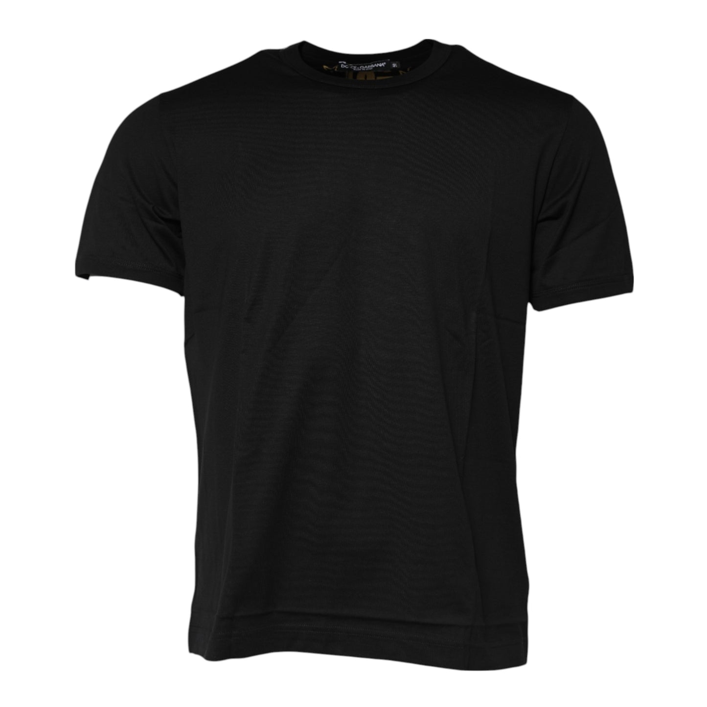 Dolce &amp; Gabbana Black Cotton Logo Print Crew Neck T-shirt
