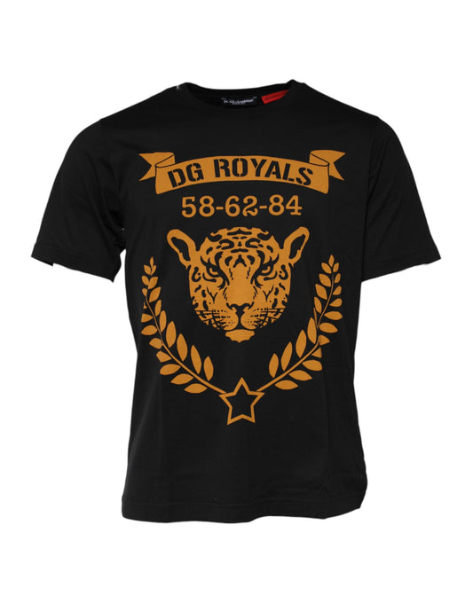 Dolce &amp; Gabbana Black DG Royals Cotton Crew Neck T-shirt