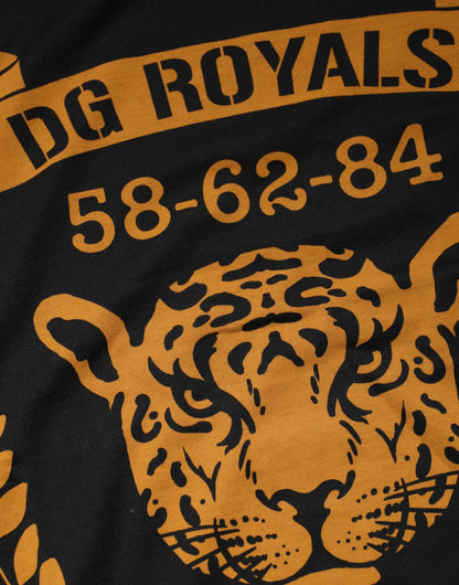 Dolce &amp; Gabbana Black DG Royals Cotton Crew Neck T-shirt