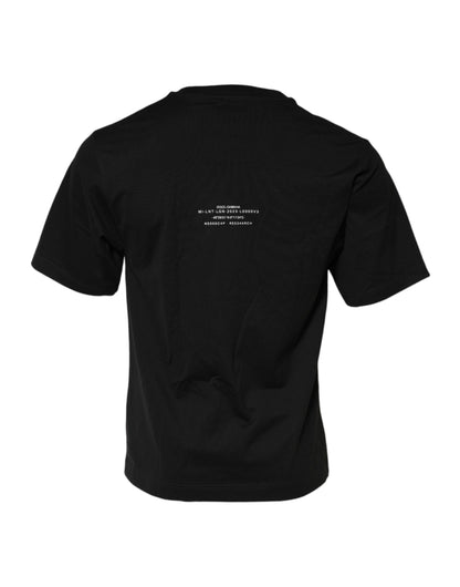 Dolce &amp; Gabbana Black DG Vib3 Print Cotton Crew Neck T-shirt