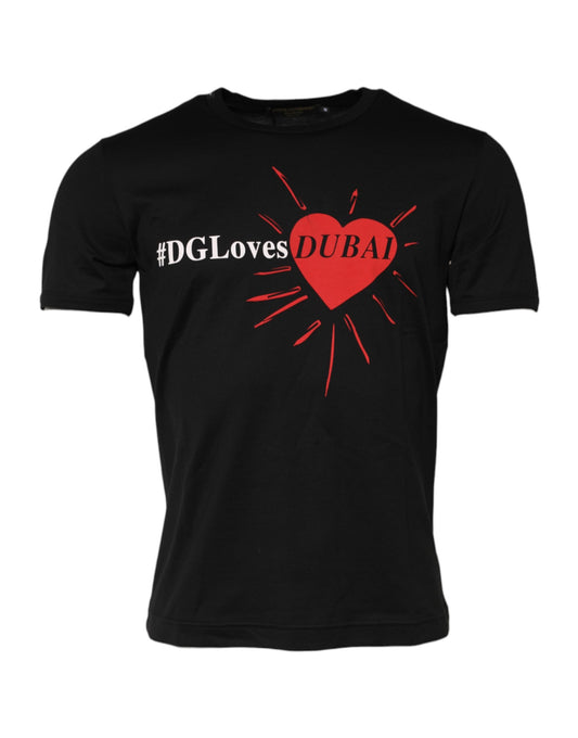 Dolce &amp; Gabbana Black #DGLovesDubai Cotton Crew Neck T-shirt