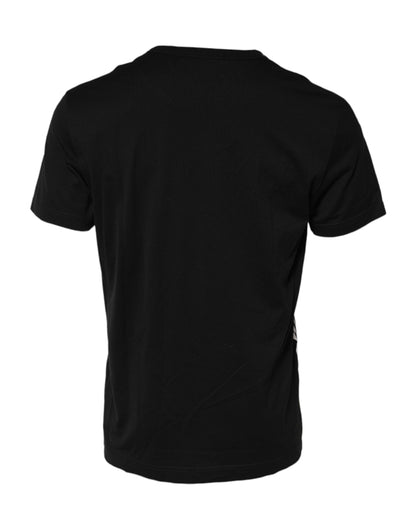 Dolce &amp; Gabbana Black Bandana Print Cotton Crew Neck T-shirt