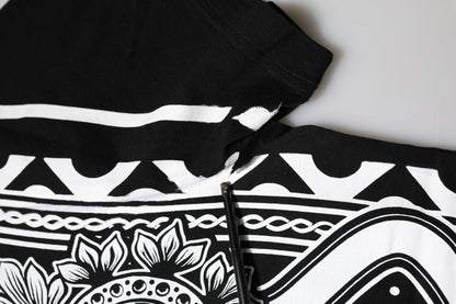 Dolce &amp; Gabbana Black Bandana Print Cotton Crew Neck T-shirt