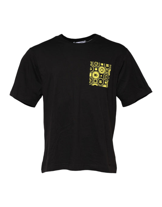 Dolce &amp; Gabbana Black Minimalist Cotton Crew Neck T-shirt