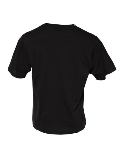 Dolce &amp; Gabbana Black Minimalist Cotton Crew Neck T-shirt