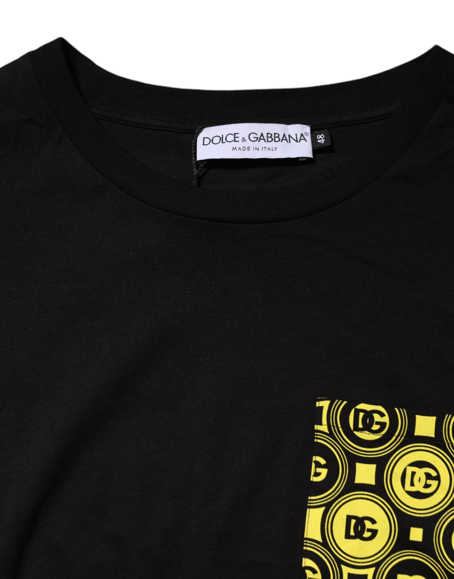 Dolce &amp; Gabbana Black Minimalist Cotton Crew Neck T-shirt
