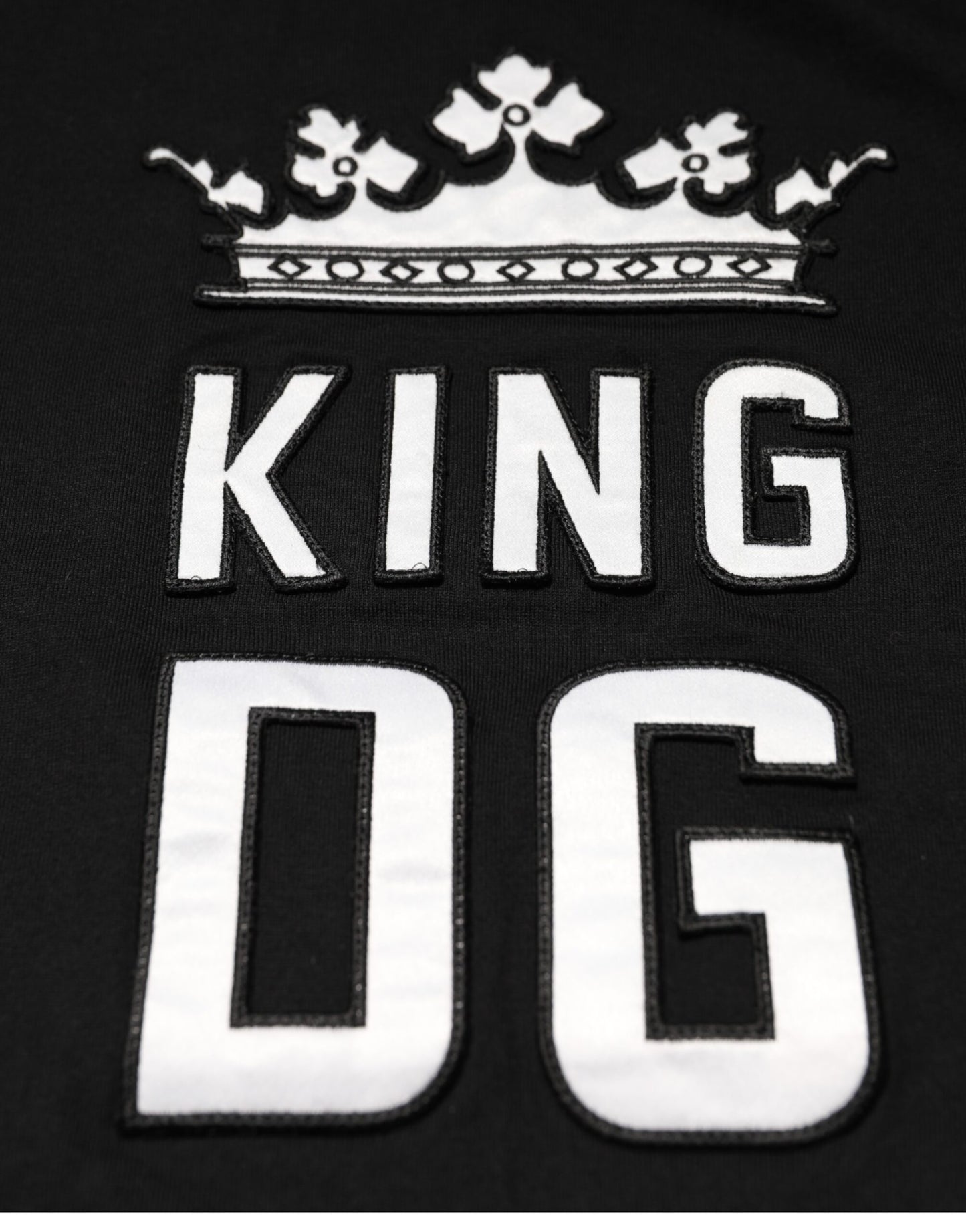 Dolce &amp; Gabbana Black DG King Crown Cotton Crew Neck T-shirt