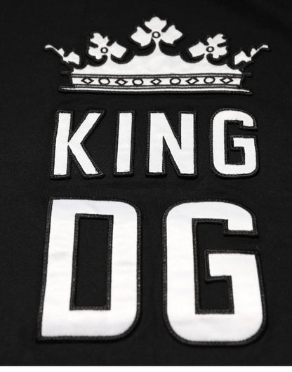Dolce &amp; Gabbana Black DG King Crown Cotton Crew Neck T-shirt