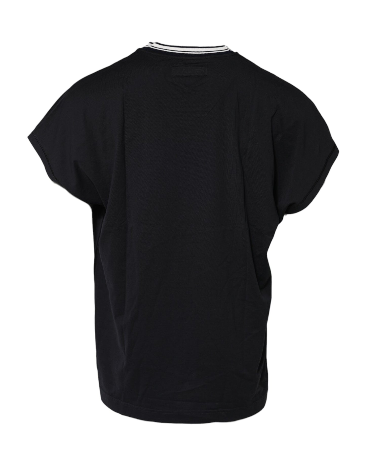 Dolce &amp; Gabbana Dark Blue Venezia Crown Cotton Crew Neck T-shirt