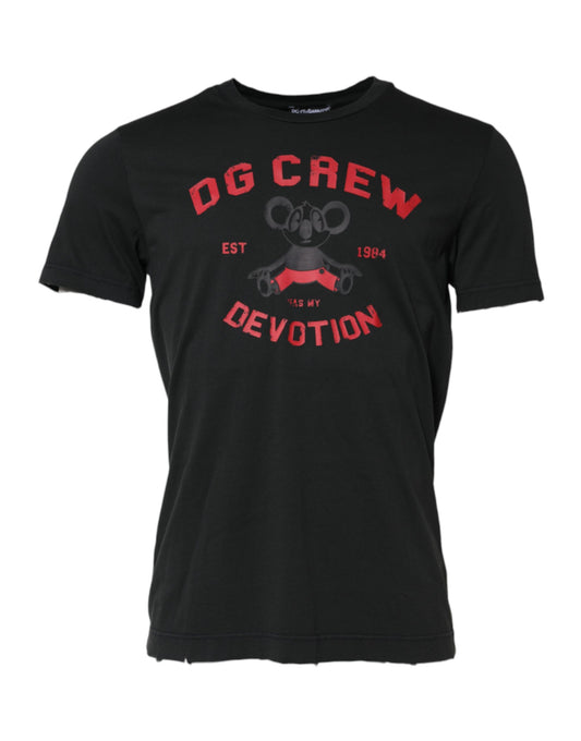 Dolce &amp; Gabbana Black DG Crew Devotion Cotton Crew Neck T-shirt