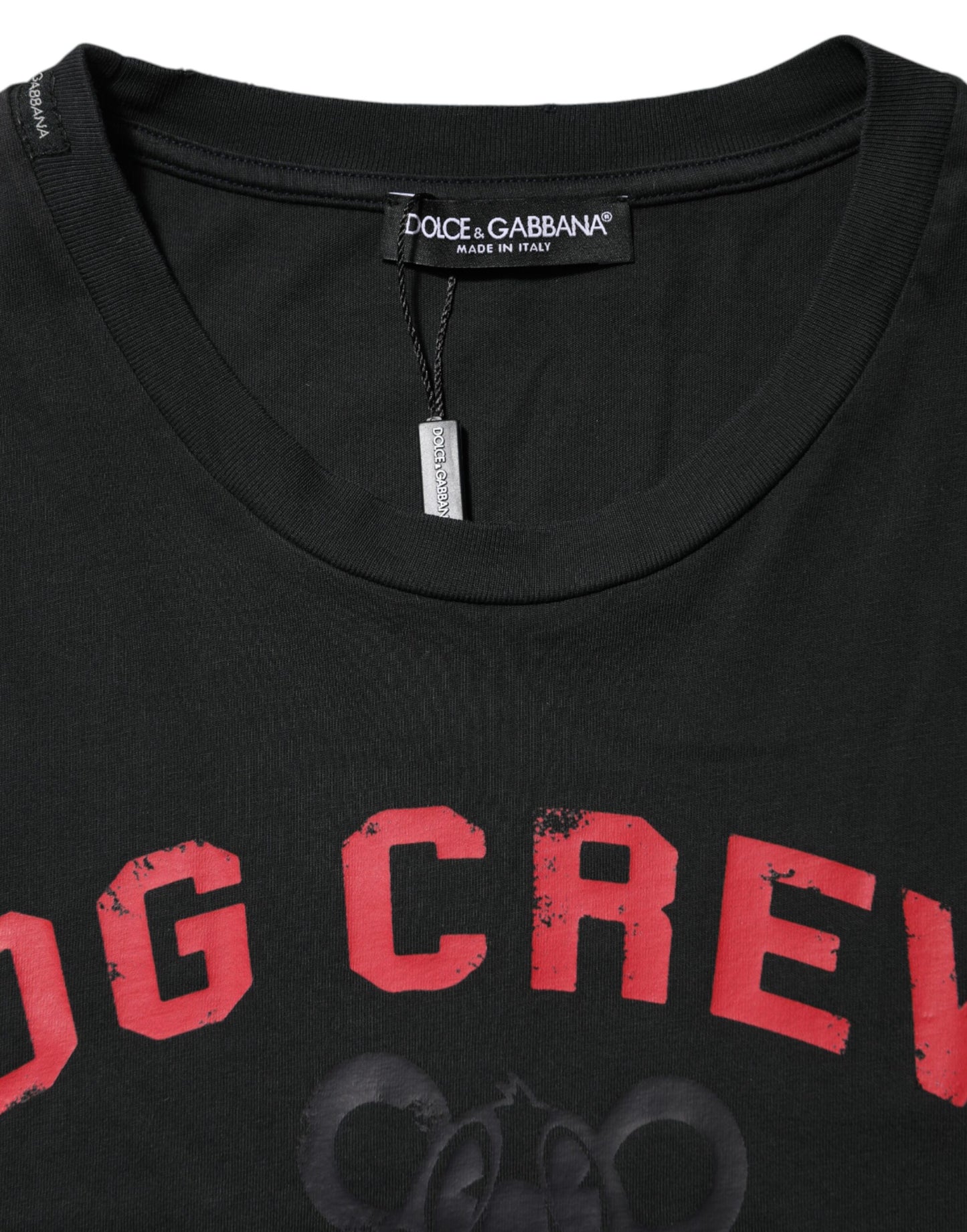 Dolce &amp; Gabbana Black DG Crew Devotion Cotton Crew Neck T-shirt