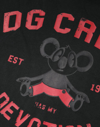 Dolce &amp; Gabbana Black DG Crew Devotion Cotton Crew Neck T-shirt