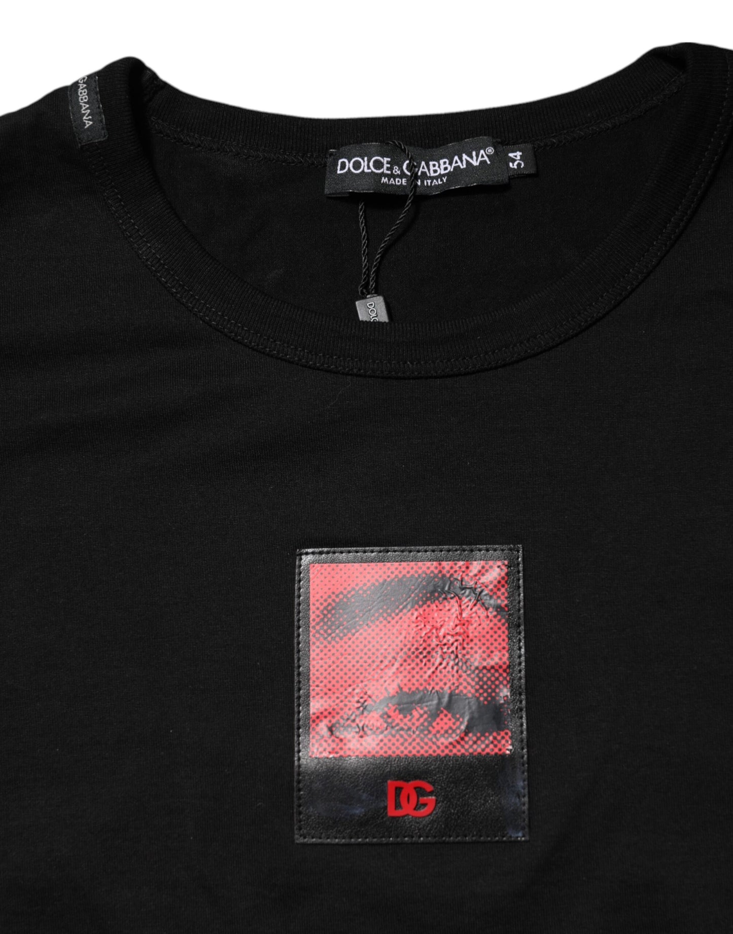 Dolce &amp; Gabbana Black Eye Print Cotton Men Crew Neck T-shirt