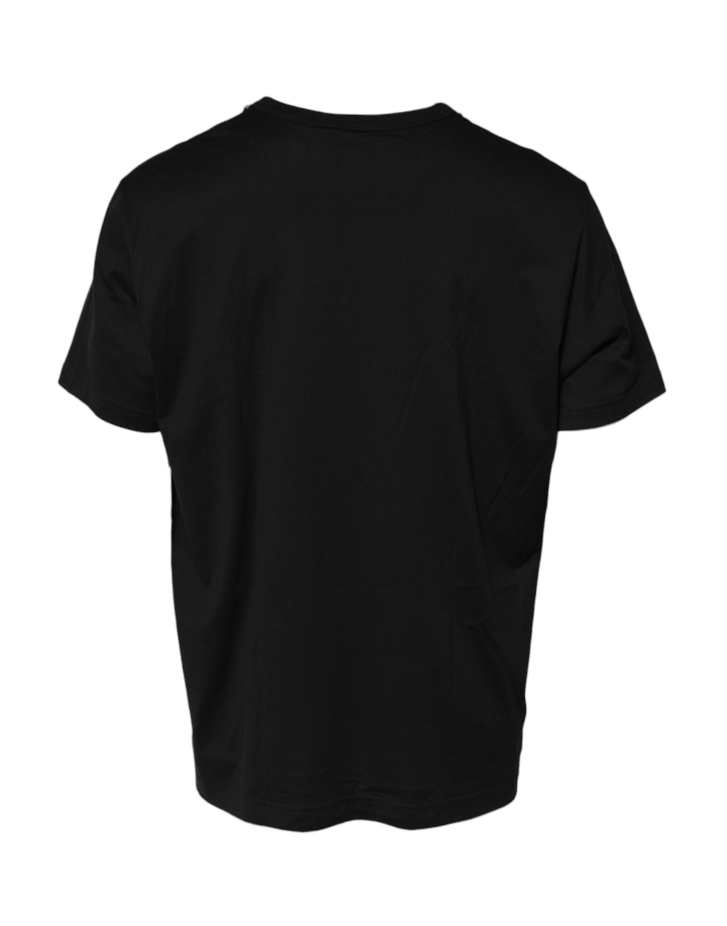 Dolce &amp; Gabbana Black Chain Necklace Cotton Crewneck T-shirt