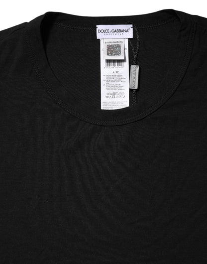 Dolce &amp; Gabbana Black Modal Men Crew Neck Underwear T-shirt