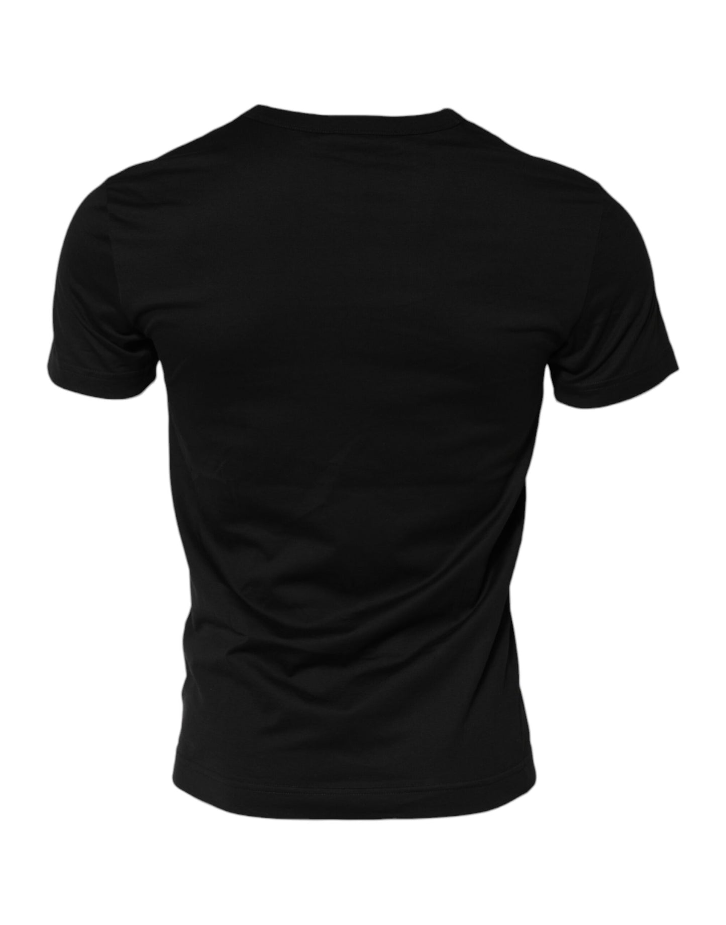 Dolce &amp; Gabbana Black Cotton Crewneck Short Sleeves T-shirt