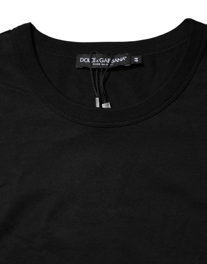 Dolce &amp; Gabbana Black Cotton Crewneck Short Sleeves T-shirt