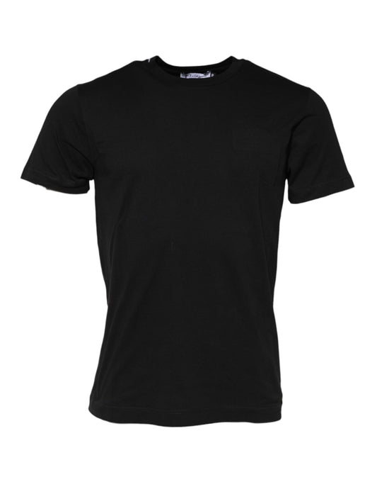 Dolce &amp; Gabbana Black Cotton Crew Neck Short Sleeves T-shirt