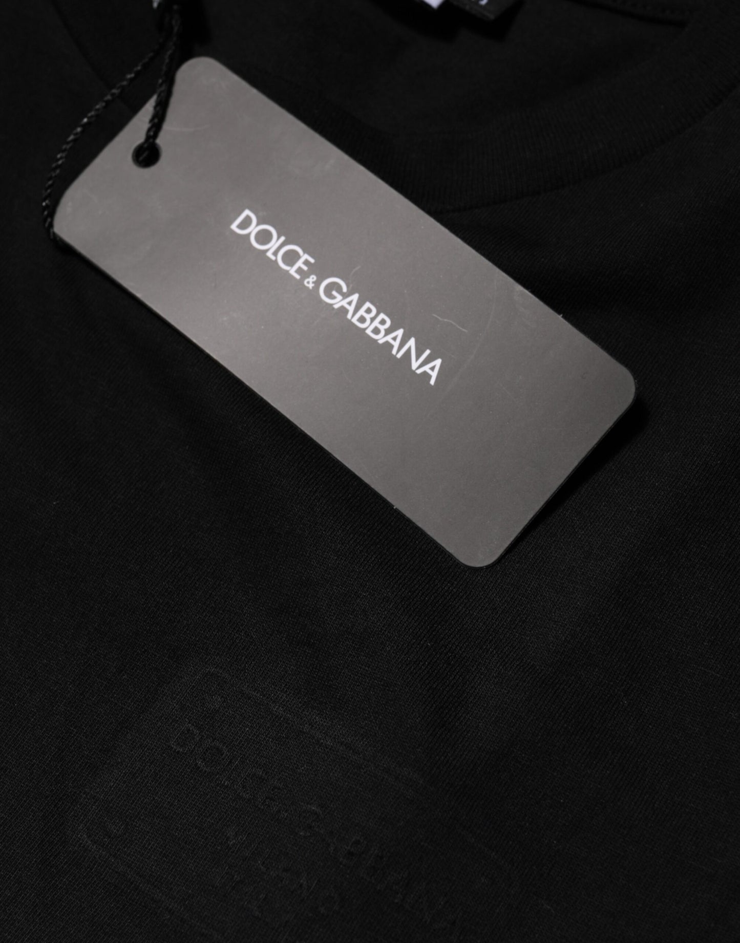 Dolce &amp; Gabbana Black Cotton Crew Neck Short Sleeves T-shirt