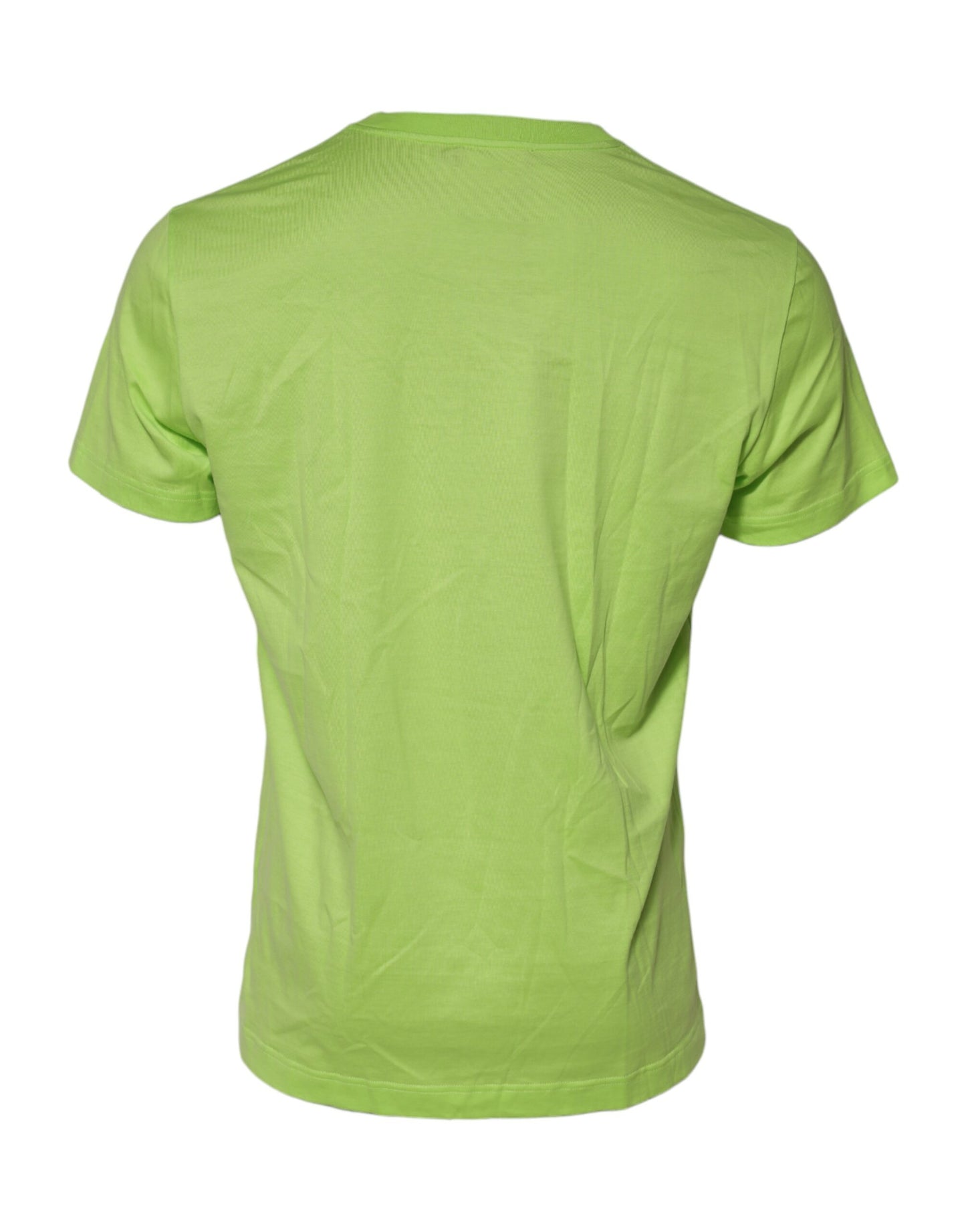 Dolce &amp; Gabbana Green Embossed Logo Cotton Crew Neck T-shirt