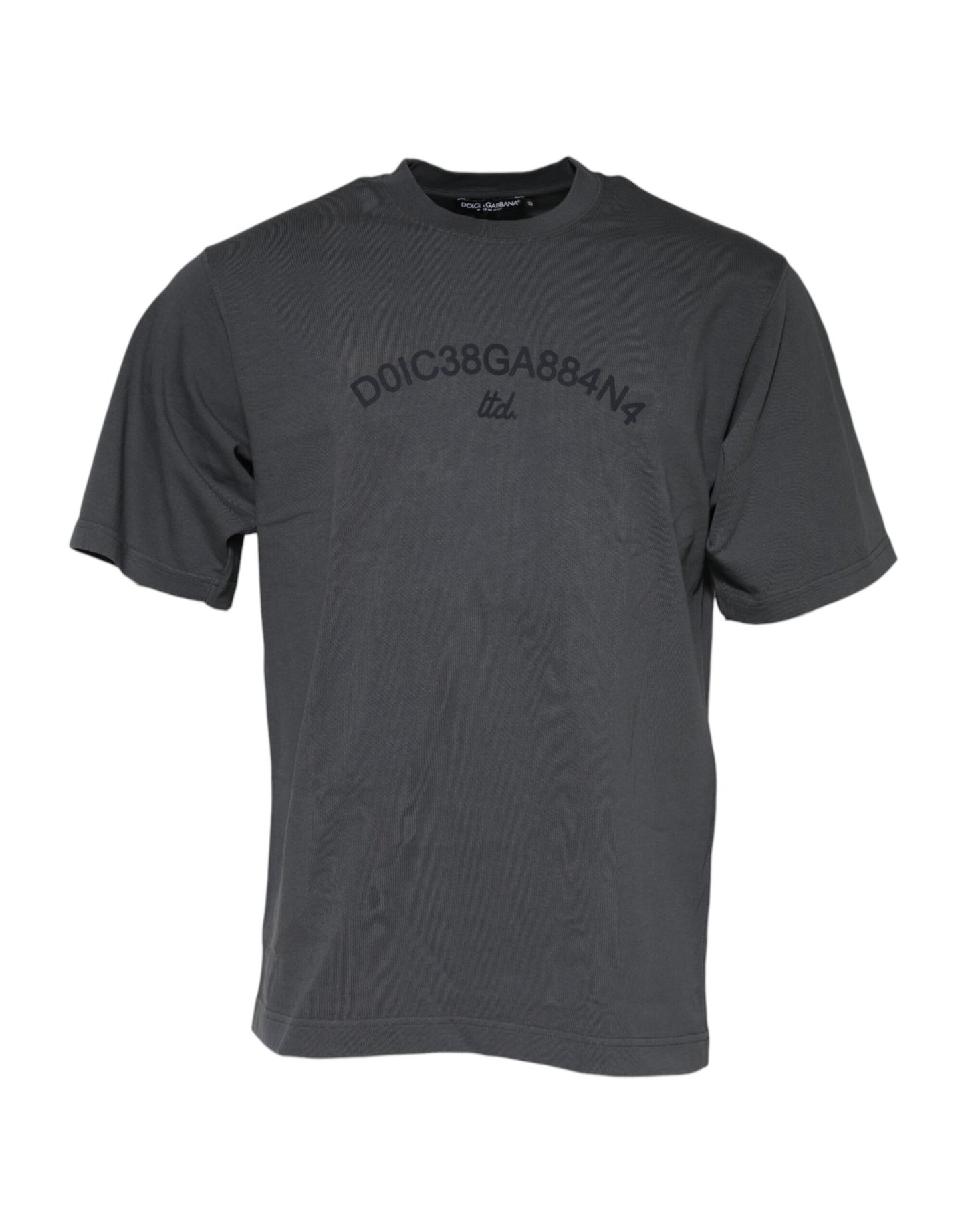 Dolce &amp; Gabbana Gray Logo Graphic Cotton Crew Neck T-shirt