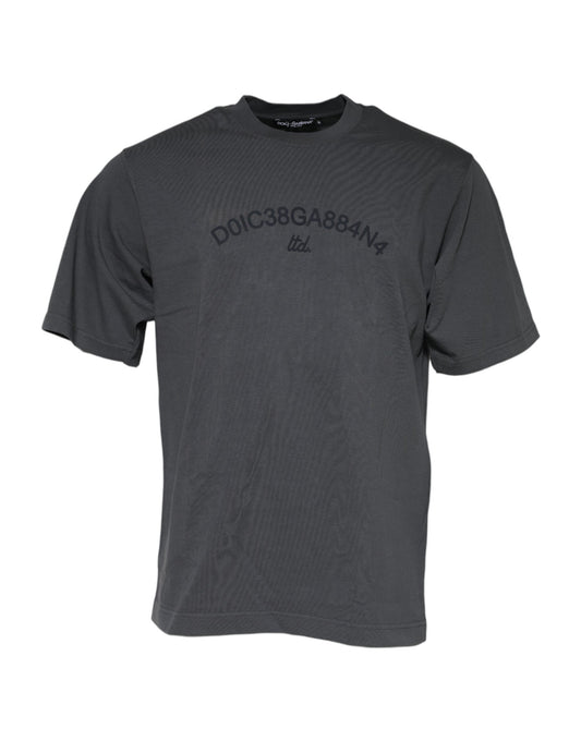 Dolce &amp; Gabbana Gray Logo Graphic Cotton Crew Neck T-shirt