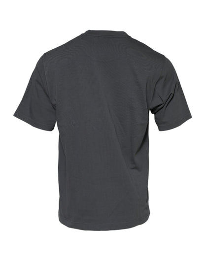 Dolce &amp; Gabbana Gray Logo Graphic Cotton Crew Neck T-shirt