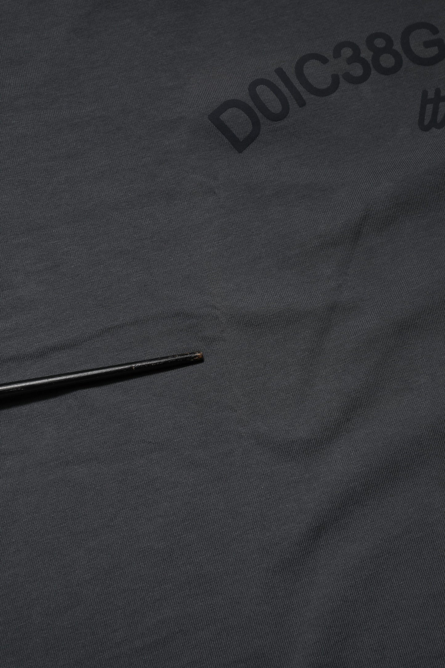 Dolce &amp; Gabbana Gray Logo Graphic Cotton Crew Neck T-shirt