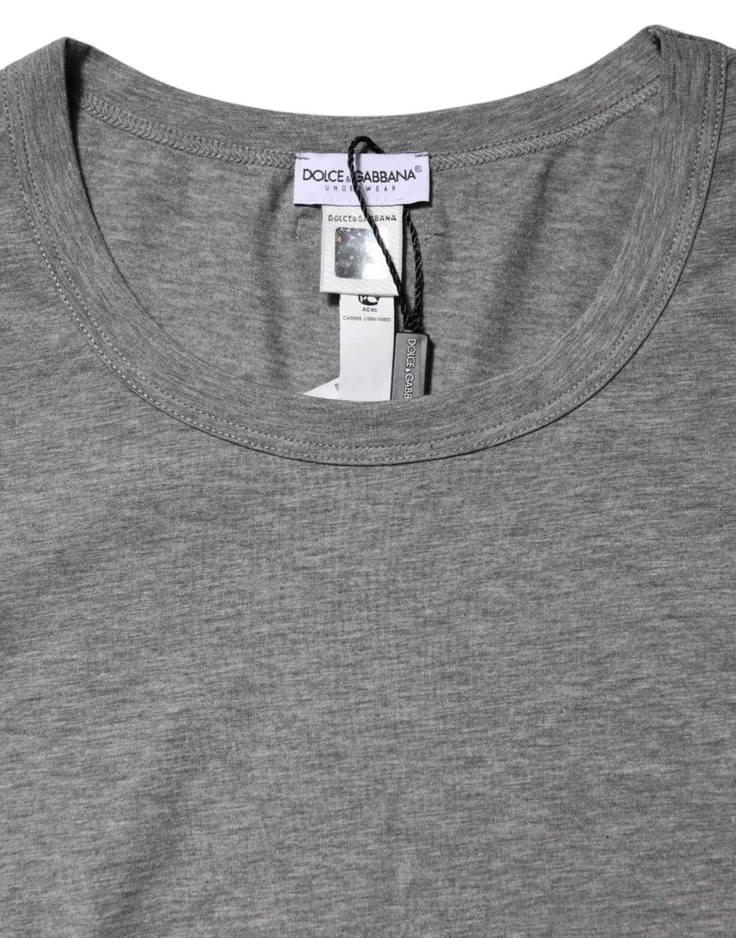 Dolce &amp; Gabbana Gray Crew Neck Short Sleeves Underwear T-shirt