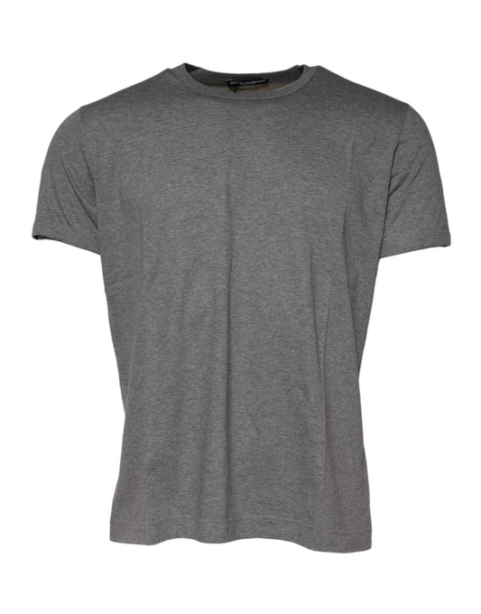 Dolce &amp; Gabbana Gray Cotton Crew Neck Short Sleeves T-shirt
