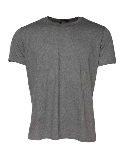 Dolce &amp; Gabbana Gray Cotton Crew Neck Short Sleeves T-shirt