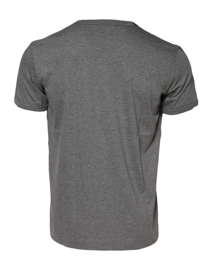 Dolce &amp; Gabbana Gray Cotton Crew Neck Short Sleeves T-shirt