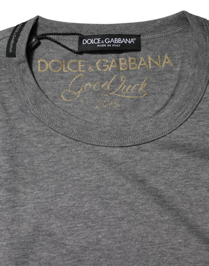Dolce &amp; Gabbana Gray Cotton Crew Neck Short Sleeves T-shirt