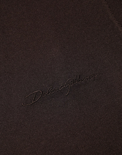 Dolce &amp; Gabbana Brown Silk Crew Neck Short Sleeves T-shirt