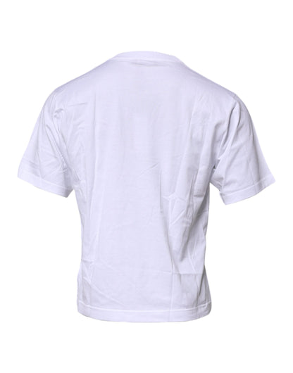 Dolce &amp; Gabbana White Logo Crew Neck Short Sleeves T-shirt