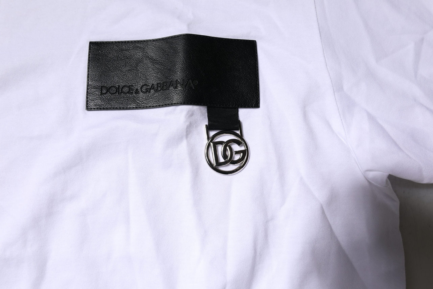 Dolce &amp; Gabbana White Logo Crew Neck Short Sleeves T-shirt